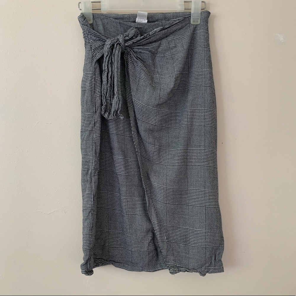 Twik Herringbone Asymmetrical Wrap Skirt